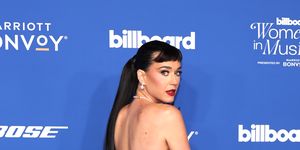 katy perry wearing a lace up bum corset at the 2024 billboard women in music