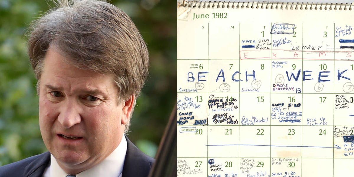 Brett Kavanaugh Calendar Pages Attempt to Defend Against Christine Brett Kavanaugh Calendar Pages Attempt to Defend Against Christine