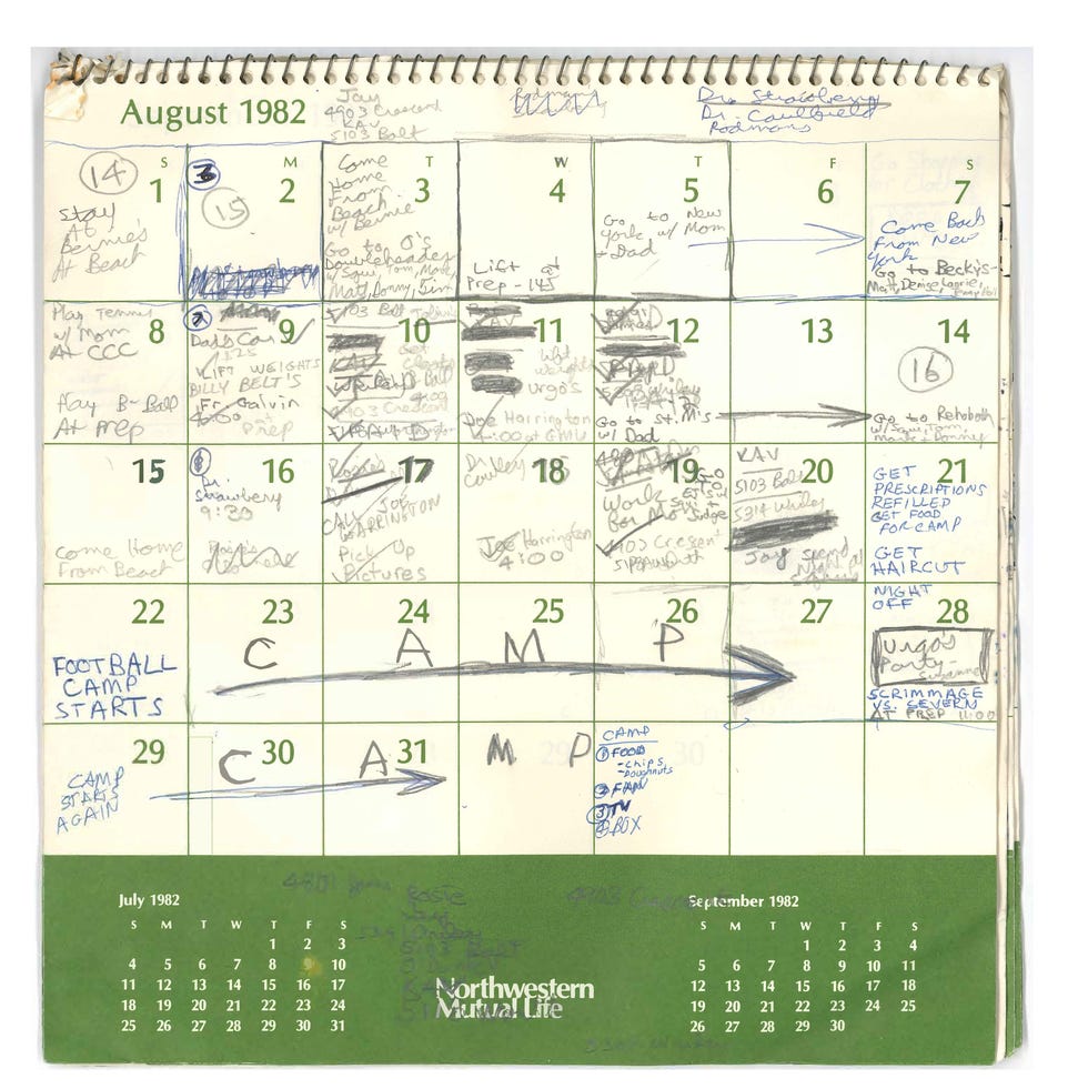 Brett Kavanaugh Calendar Pages Attempt to Defend Against Christine Brett Kavanaugh Calendar Pages Attempt to Defend Against Christine
