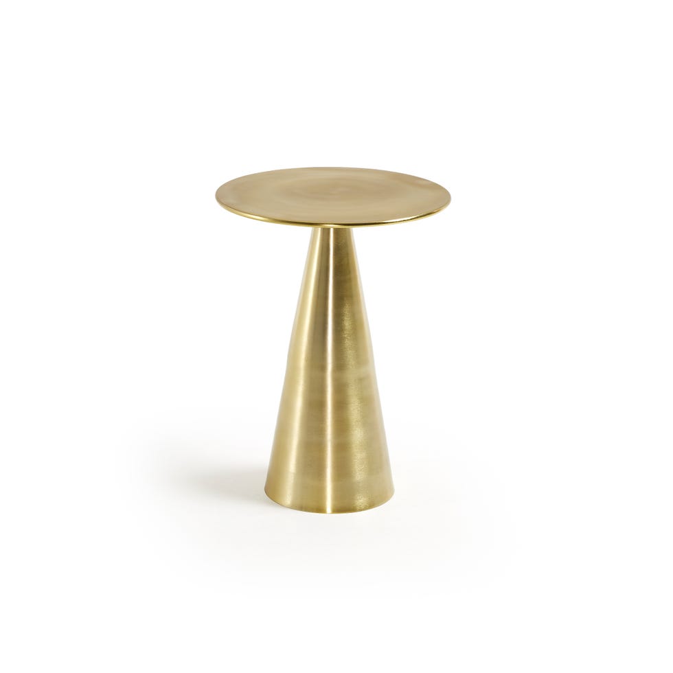 Table, Furniture, Brass, Metal, Material property, Stool, Lamp, Cylinder, 