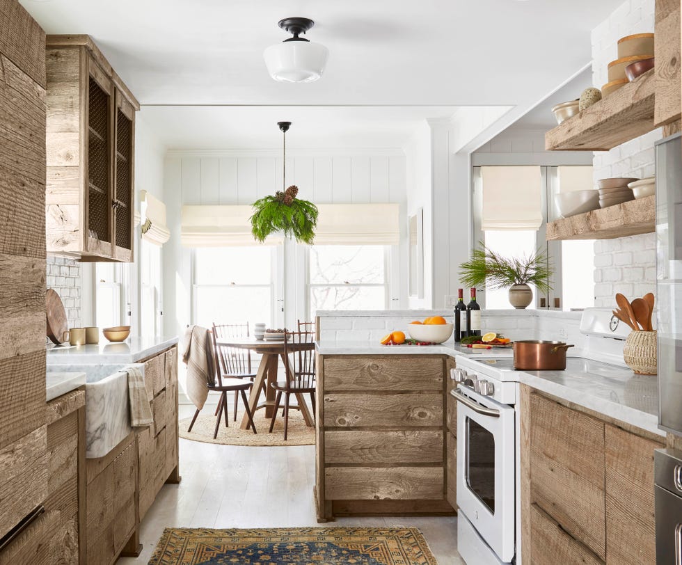 rustic kitchen with barn wood cabinet cabinetry