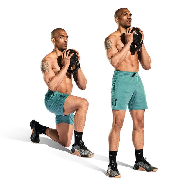 kettlebell goblet reverse lunge