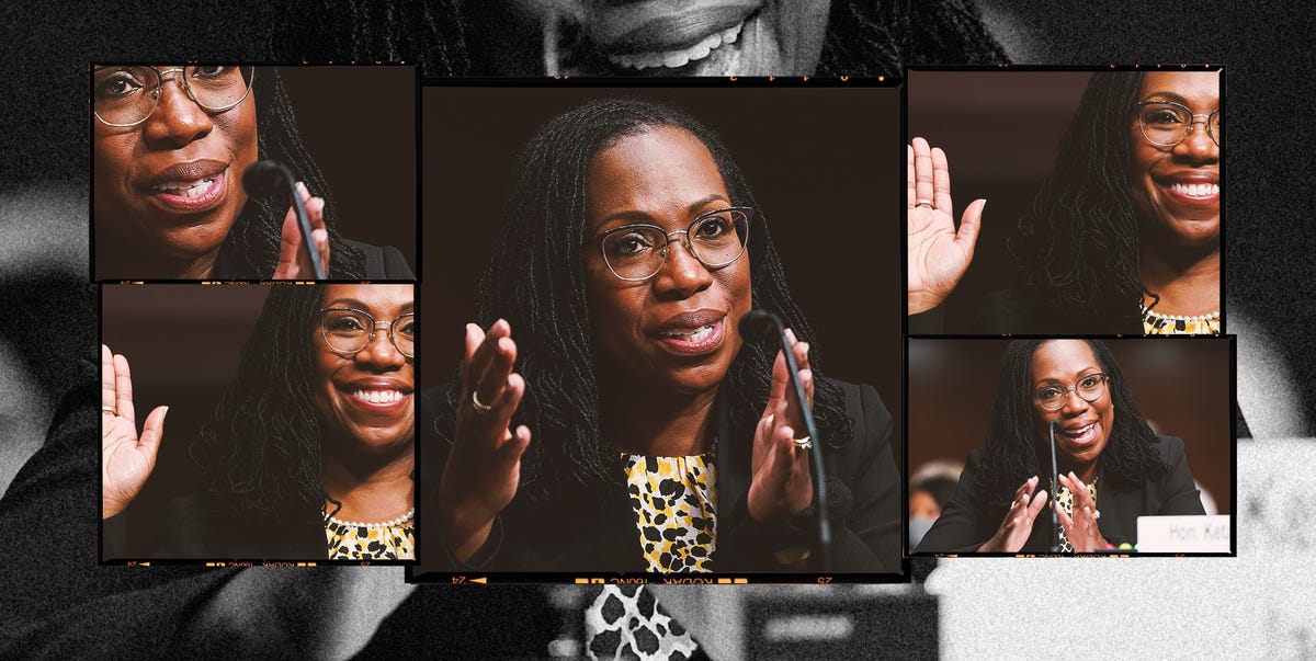 Judge Ketanji Brown Jackson at a microphone judge ketanji brown jackson at a microphone