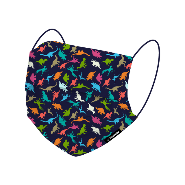 mascarilla infantil con dinosaurios