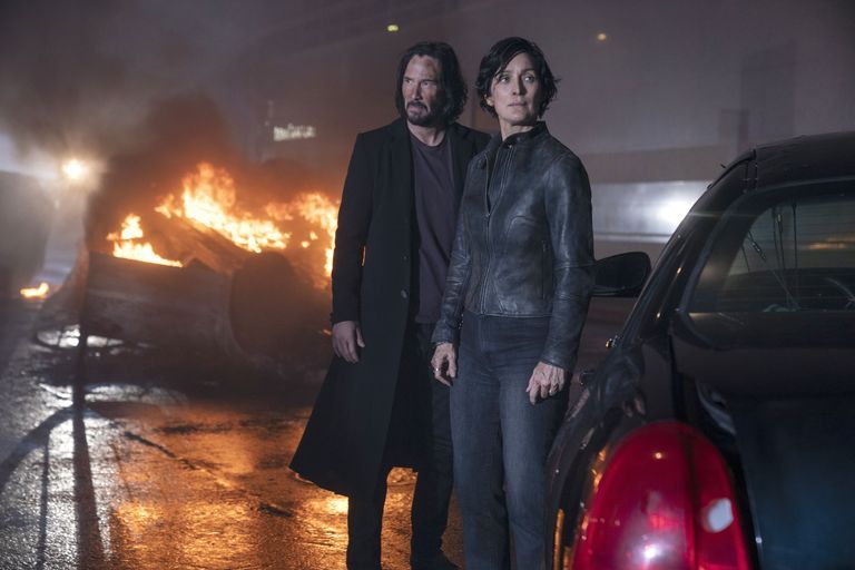keanu reeves, neo, carrieanne moss, trinity, the matrix resurrections