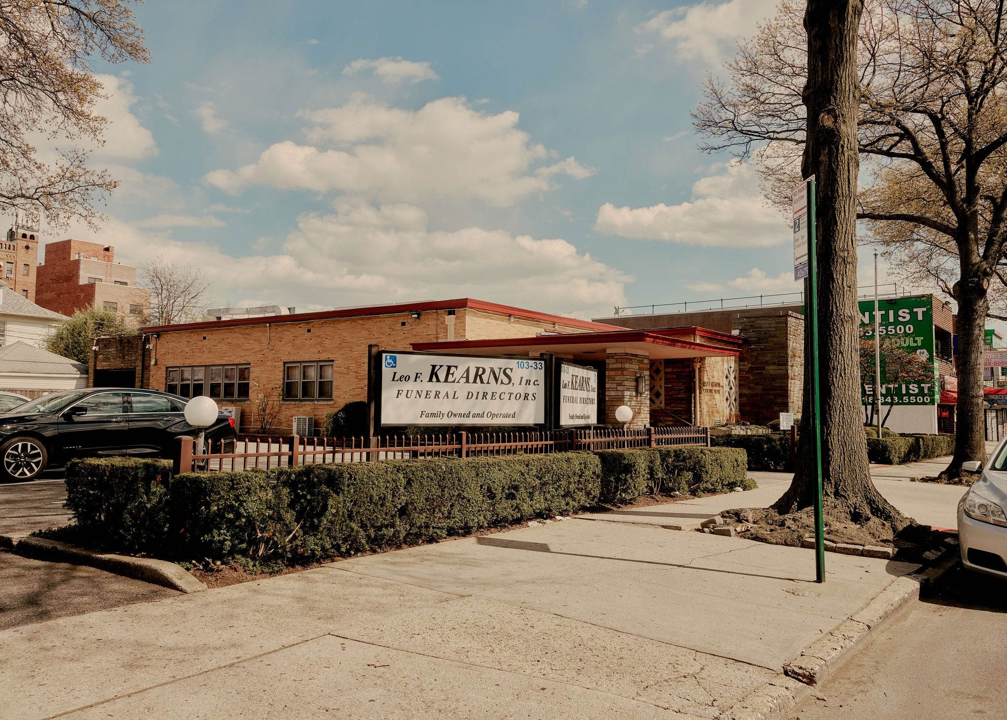 leo f kearns inc funeral homes in south richmond hill queens, ny photographed in april 2020 during covid 19