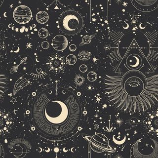 vector illustration set of moon phases different stages of moonlight activity in vintage engraving style zodiac signs