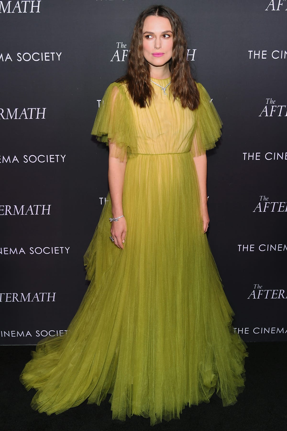 Keira Knightley turned heads in a green tulle Valentino gown last night ...