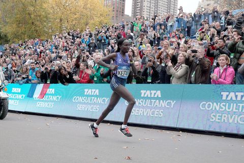 Mary Keitany at the 2015 New York City Marathon