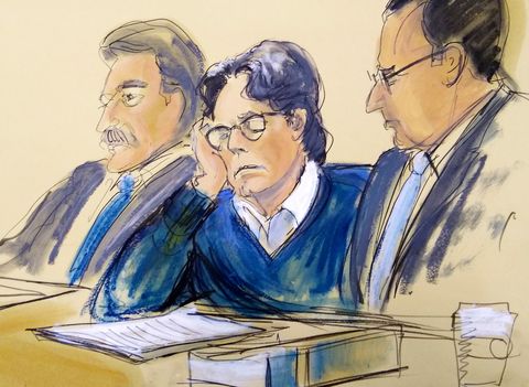 courtroom sketch of keith raniere on trial