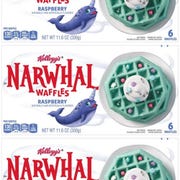 This is an image kellogg's narwhal raspberry waffles