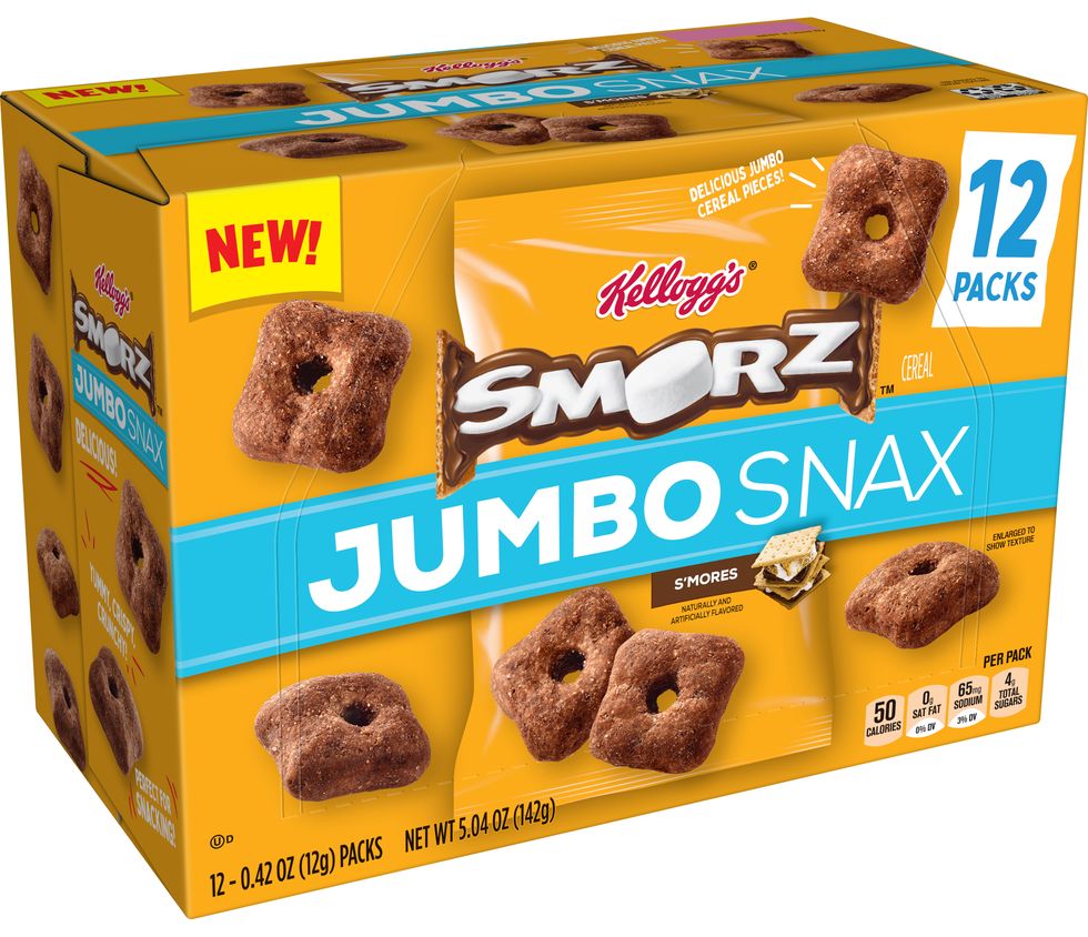 kellogg's smorz cereal jumbo s'mores snax packs