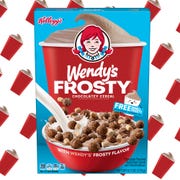 This is an image kellogg's wendy's frosty chocolatey cereal