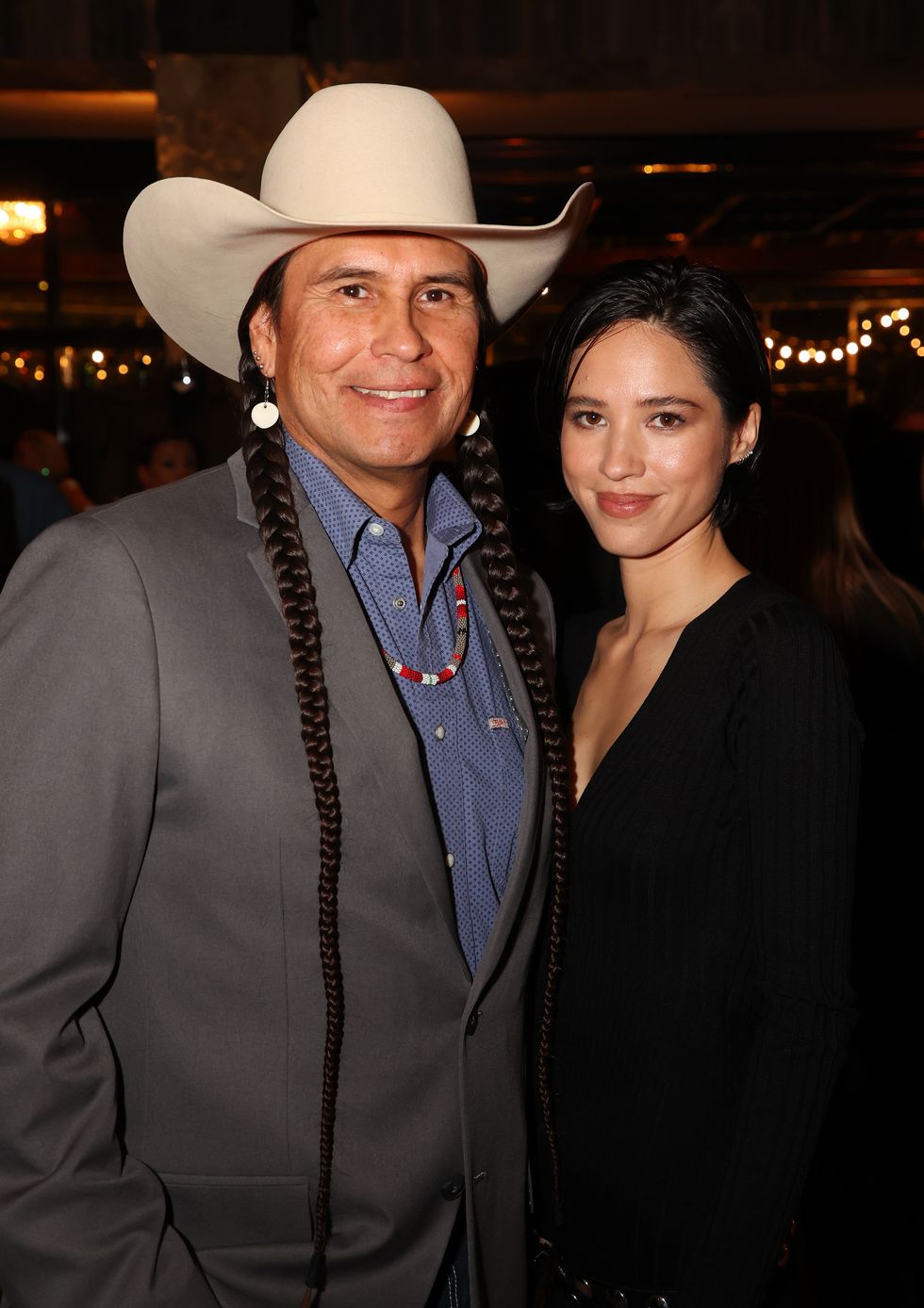 mo brings plenty and kelsey asbille attend the premiere for paramount networks yellowstone season 5 at hotel drover on november 13, 2022 in fort worth, texas photo by richard rodriguezgetty images for paramount