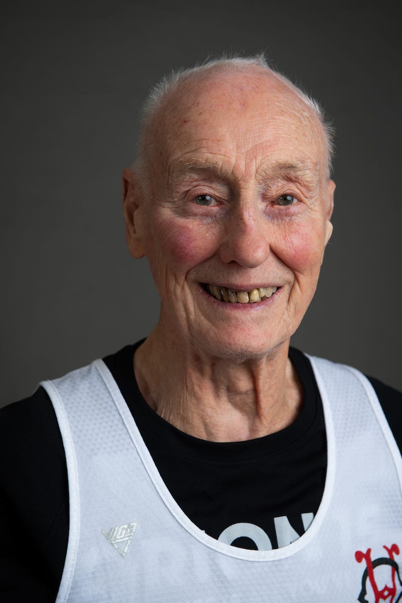 ken jones, 86 years old, part of the ever presents, the name of the group of runners who have participated in every single london marathon since 1981, and their friends and families ahead of the 40th  and will run it for the 40th
time in the historic 40th race launch marathon house, london tuesday 4th february 2020 photo thomas lovelock for london marathon events

for further information medialondonmarathoneventscouk