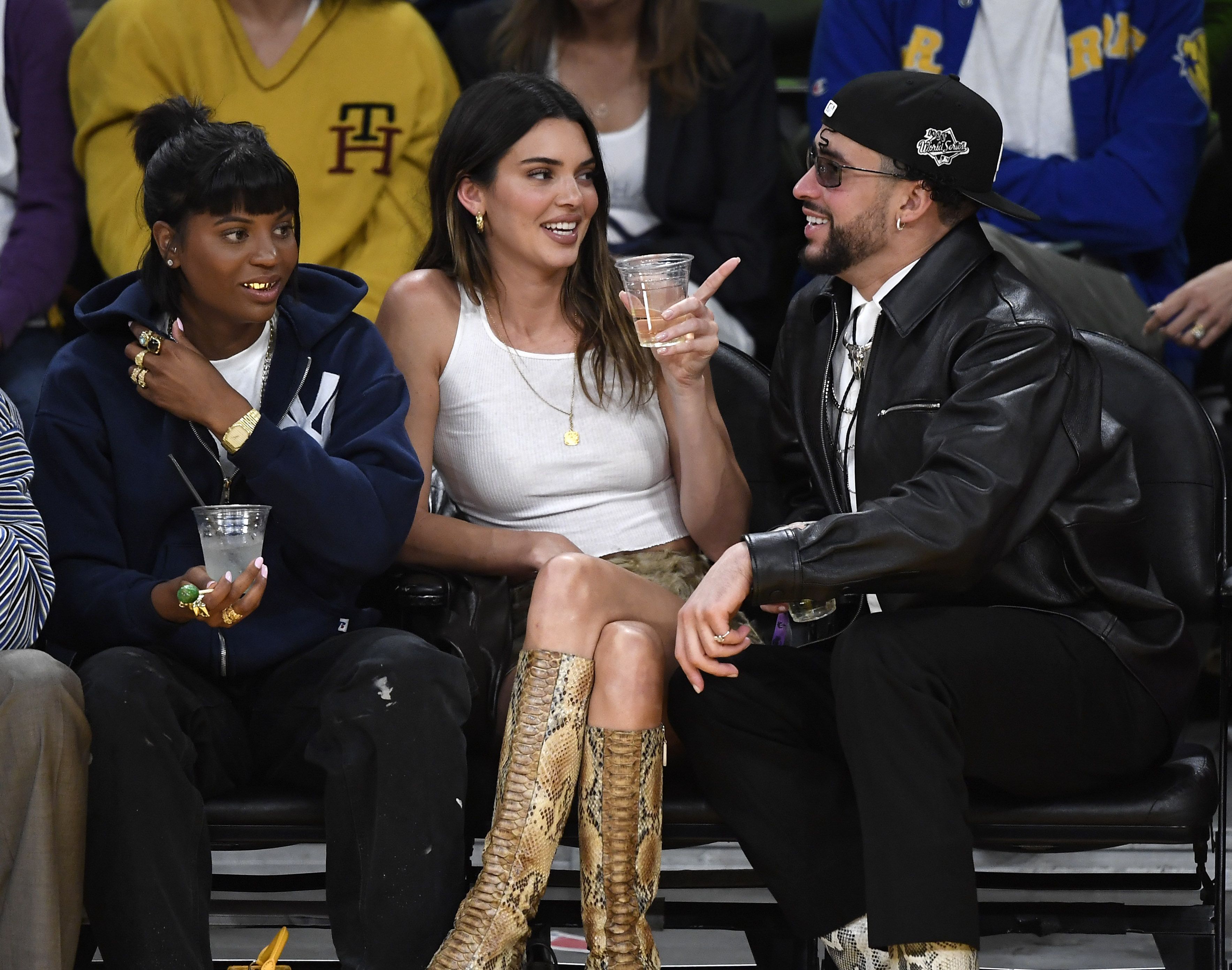 Kendall Jenner & Bad Bunny Sit Courtside On Date At L.A. Lakers