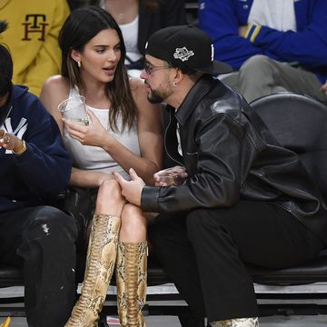 kendall jenner and bad bunny at the los angeles lakers game