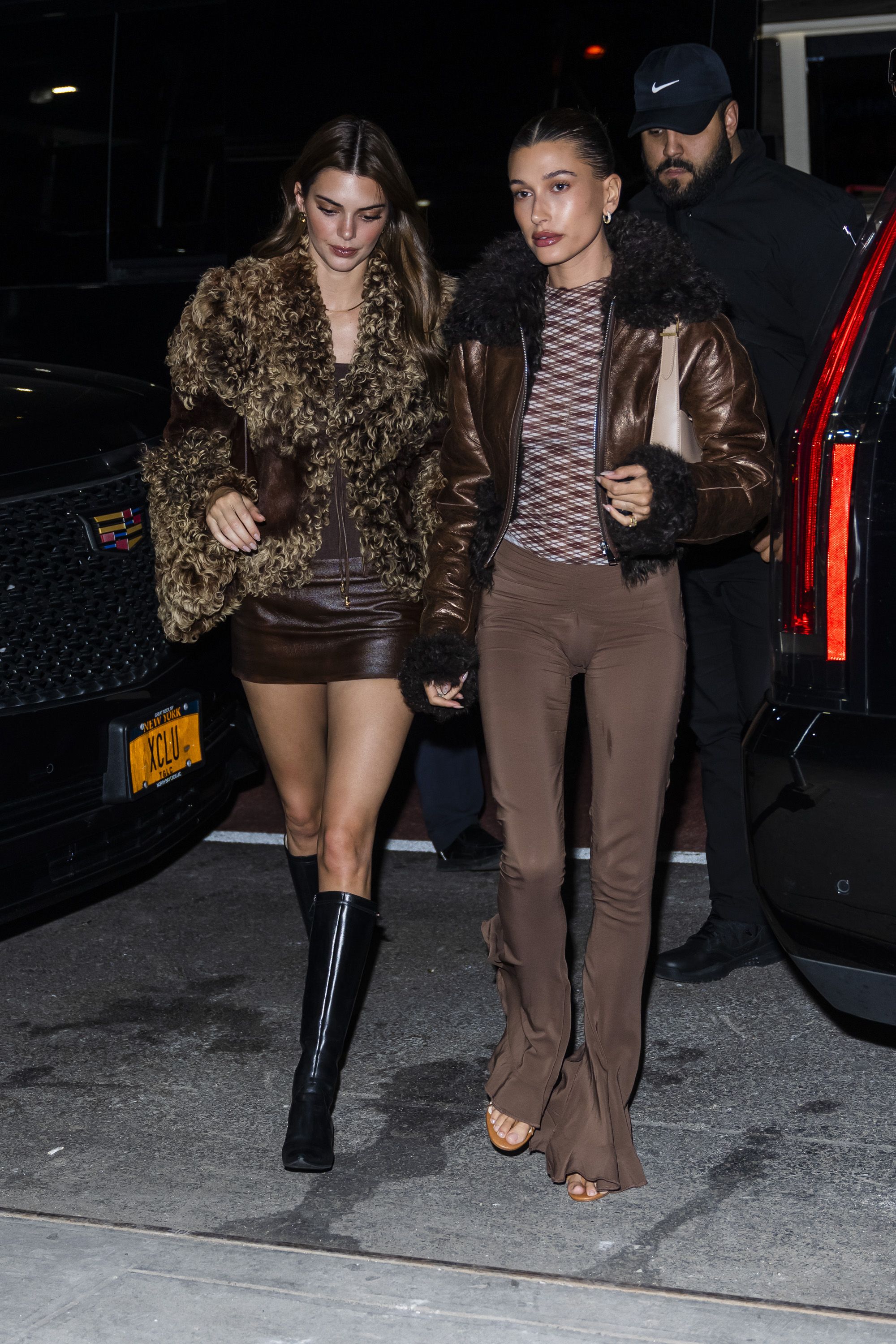 Hailey Bieber & Kendall Jenner Head to Pilates in Two Takes on Leather