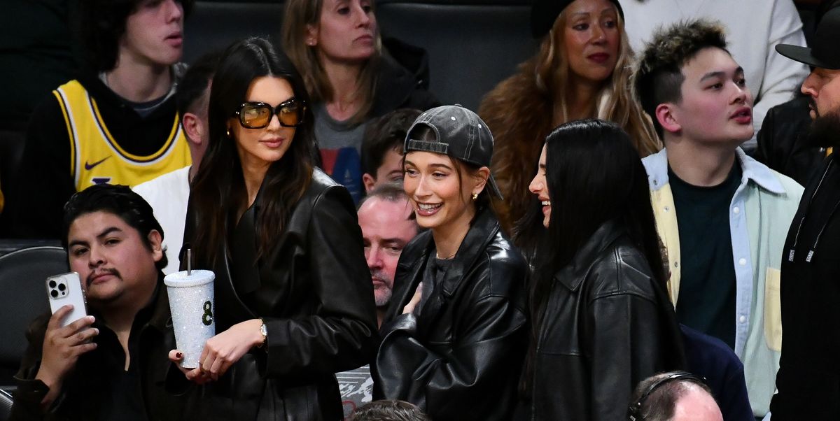Kendall Jenner and Hailey Bieber Wear Matching Leather Trench Coats ...