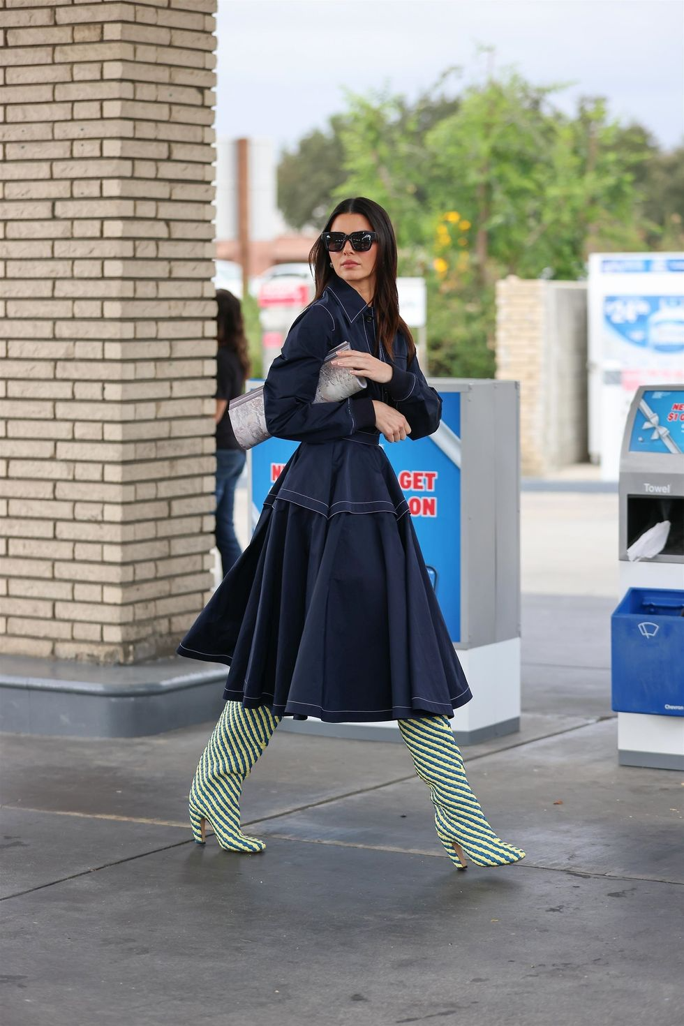 Kendall Jenner Grey Bodycon Dress Street Style 2022
