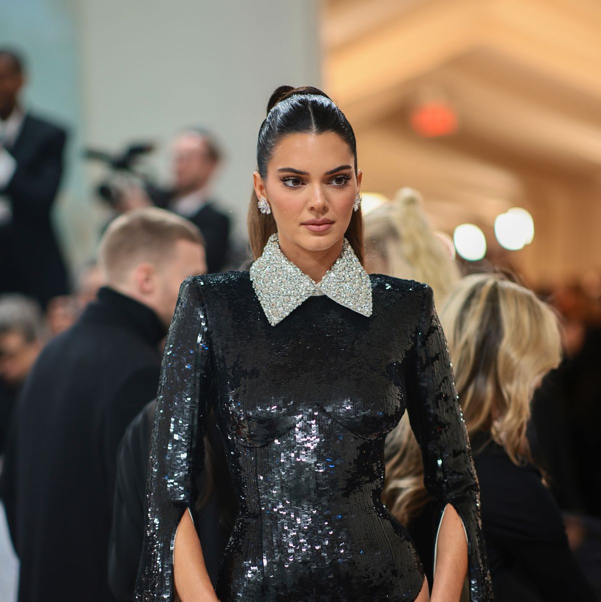 Kendall Jenner Changed Into Nude Lingerie, a Sheer Crop Top, and Pants for  a Met Gala After Party