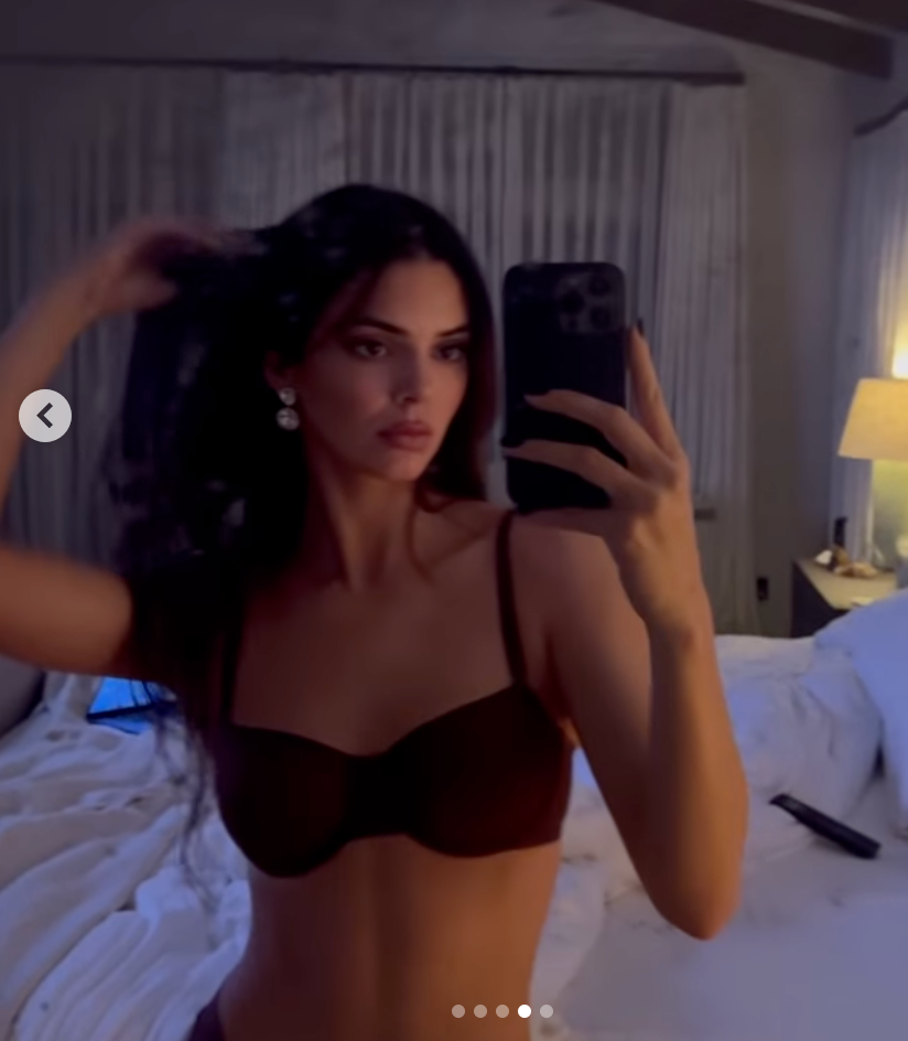 kendall jenner black lingerie