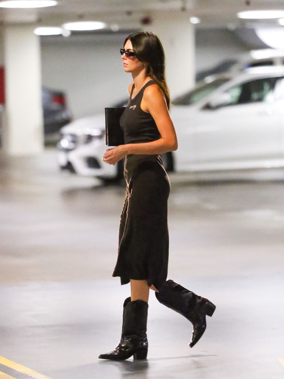 Kendall Jenner Wears Prada Combat Boots + Calvin Klein Pajamas in