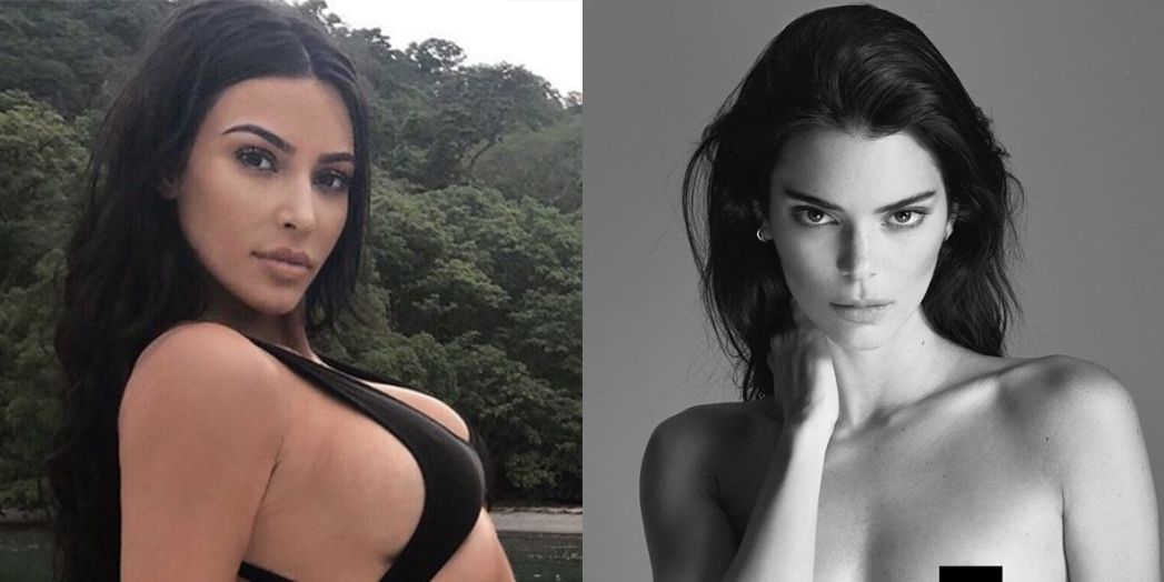 Kim Nude Porn - Kim Kardashian & Kendall Jenner Post Revealing Instagram Photos