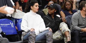 Kendall Jenner wearing Saint Laurent boots