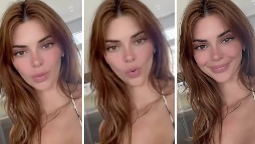 preview for Kendall Jenner poses makeup free