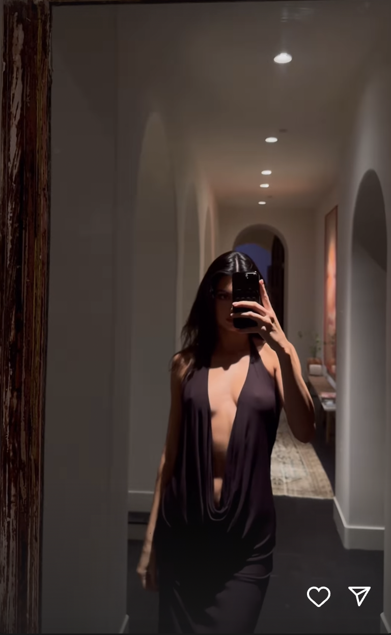 kendall jenner braless plunging dress