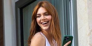 kendall jenner with copper red hair in paris