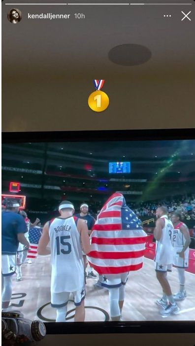kendall jenner supports devin booker after his olympic win