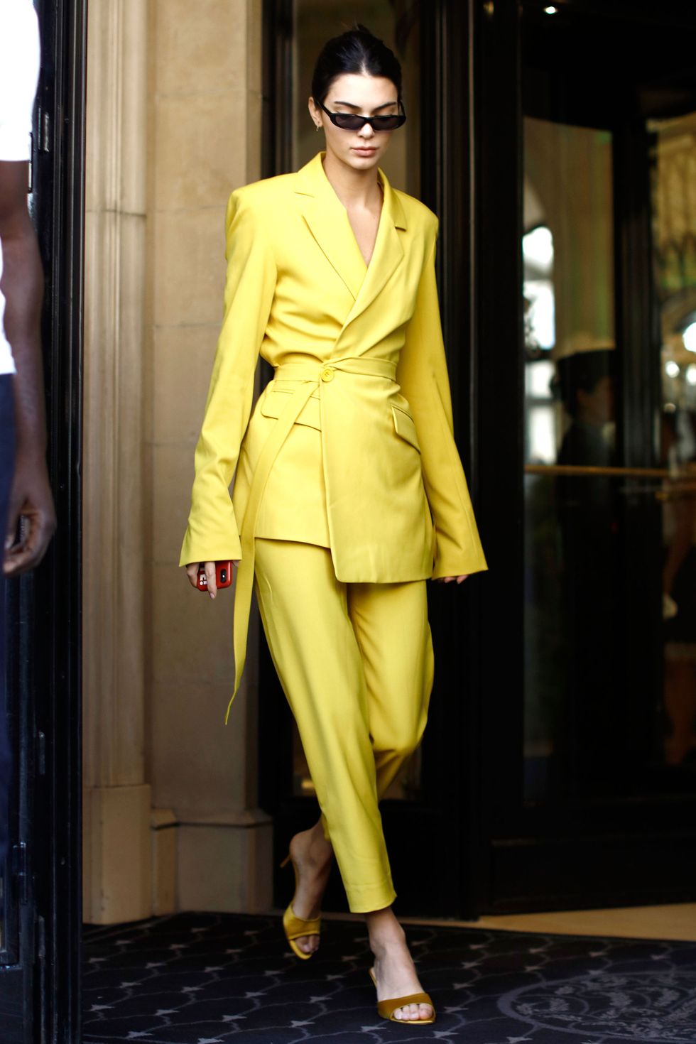 Kendall Jenner in a yellow suit