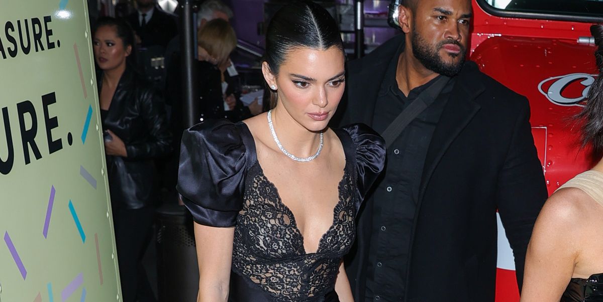 Kendall Jenner Wears a See-Through Lace Dress For a Night Out