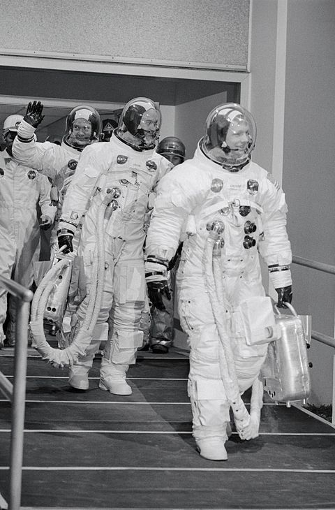 Three Astronauts Leaving Quarters Together