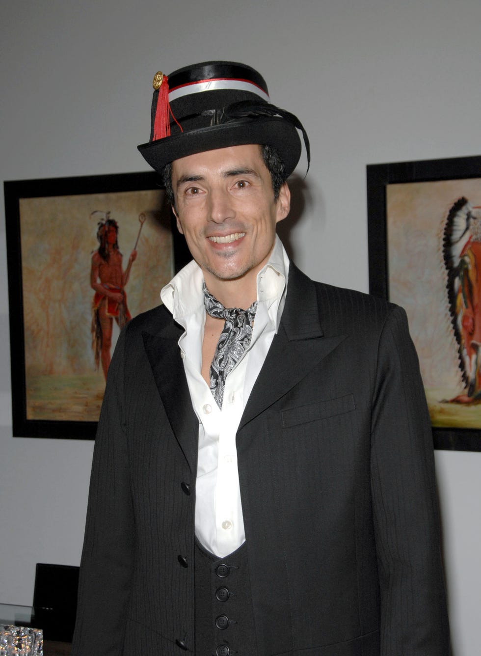 artist kent monkman attends the reception held in his honour hosted by w bruce c bailey at bailey fine arts on november 6, 2008 in toronto, canada photo by george pimentelwireimage