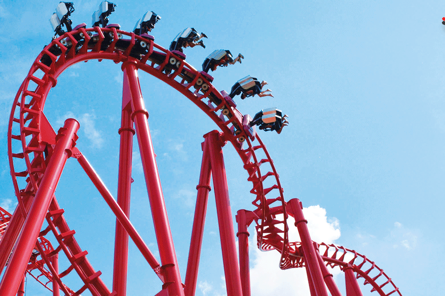 amusement ride, amusement park, roller coaster, red, park, nonbuilding structure, recreation, pole, leisure,