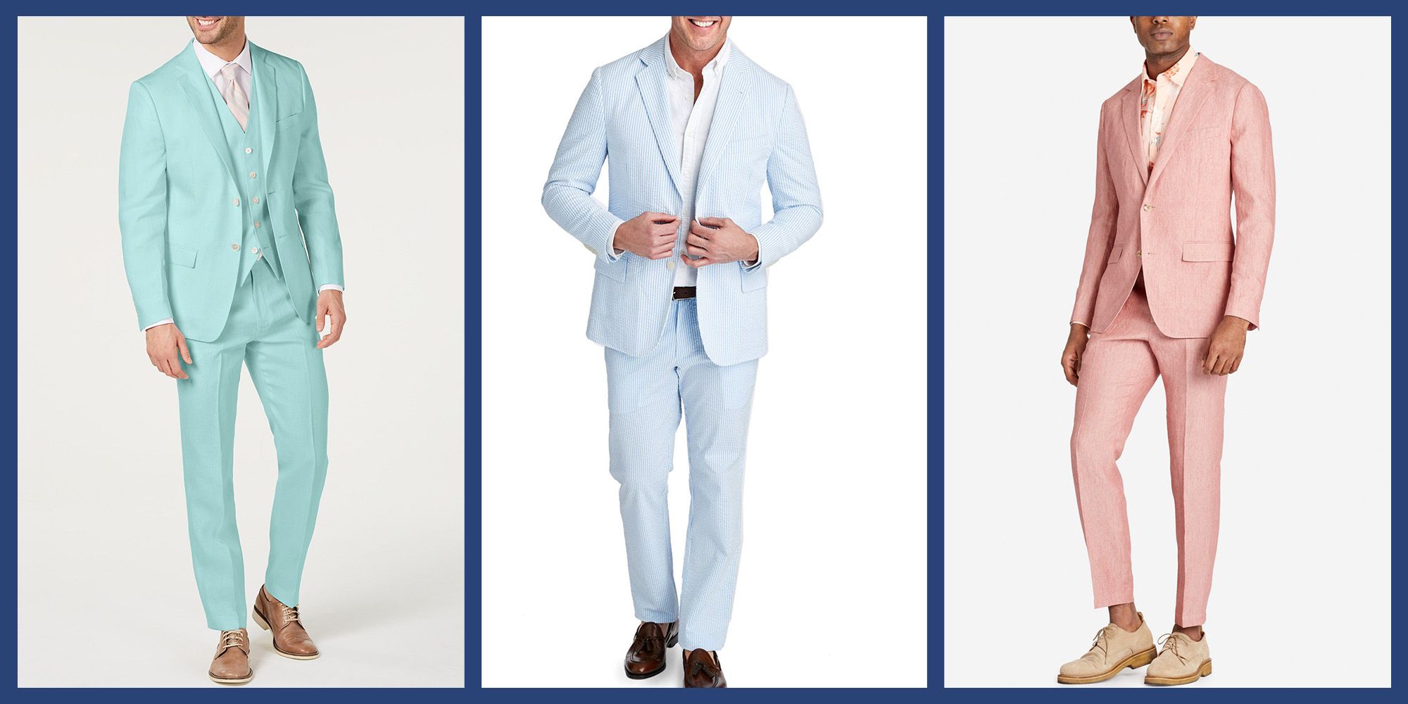 Light Blue and White Stripe ~ Pinstripe Summer Cheap priced men's  Seersucker Suit Sale Fabric Vest Set
