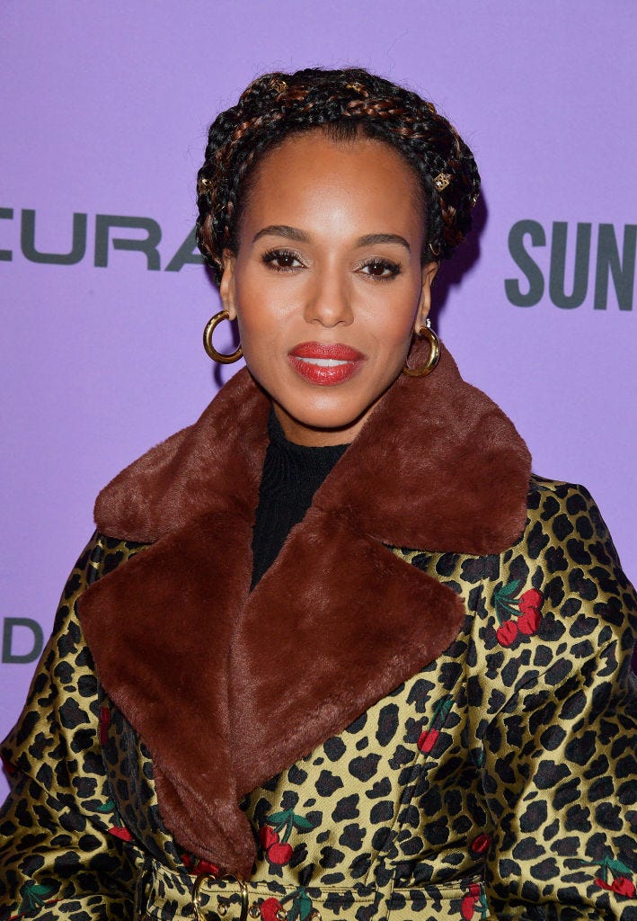 kerry washington   cinnamon brown hair