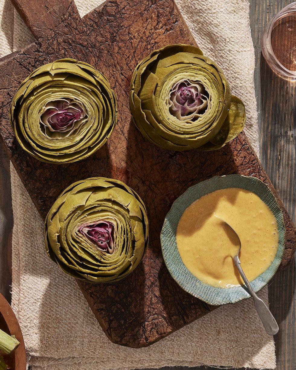 steamed artichokes with smoked paprika aioli