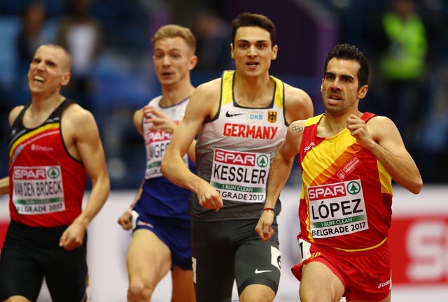 Kevin López en los 1.500m de la Ryder Cup de atletismo