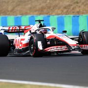 kevin magnussen of haas f1 team  on track during free practice in hungary