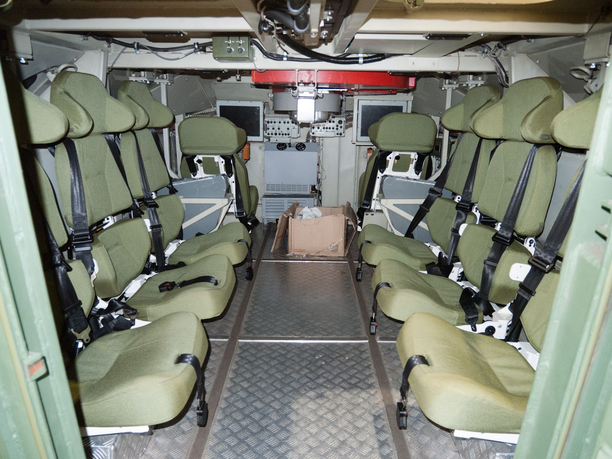 interior of kevlar e infantry fighting vehicle based on mt lb chassis