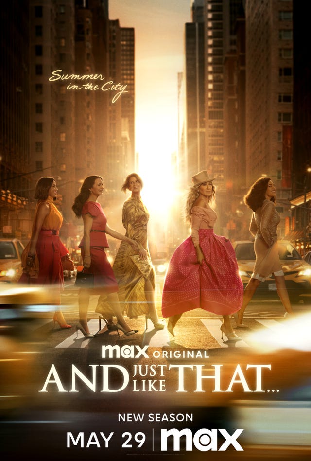 promotion for a tv show featuring women walking in a city