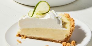 key lime pie with whipped cream and lime slice