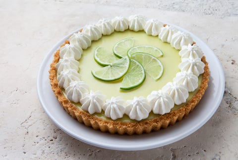 key lime pie with graham cracker crust and whipped cream