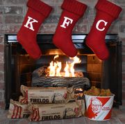 Christmas stocking, Hearth, Fireplace, Room, Heat, Brick, Architecture, Home, House, 