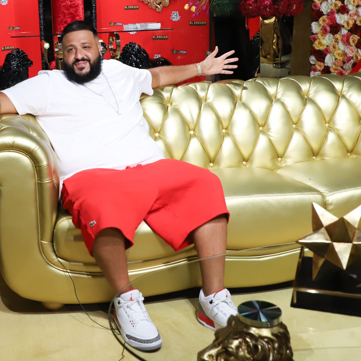 DJ Khaled Brought A LV Pillow To Protect His Shoes From The