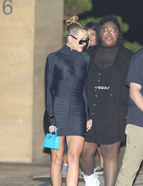 Khloé Kardashian Wears a Little Black Bodycon Dress After Baby Boy's Arrival